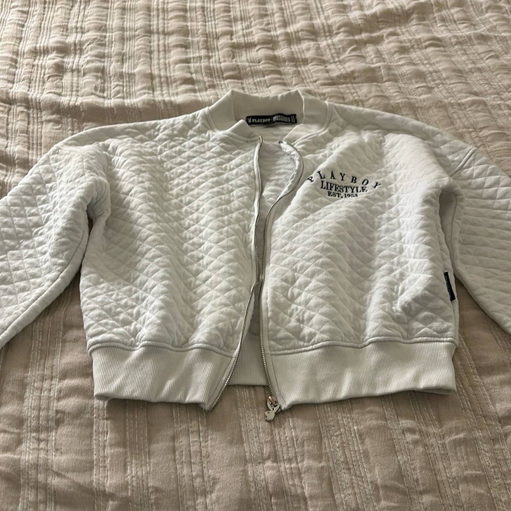 Quilted playboy misguided zip up!